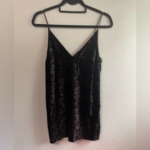 Zara trf velvet animal print v-neck spaghetti straps mini dress. Size X-Small